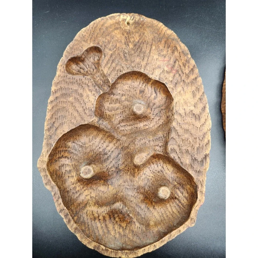 Vintage Poppy Flowers Oval Pressed Wood Wall Hangings Set Of 2 10
